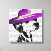 Dalmatiaan met Paars breed omgeven Pet Canvas Afdruk (Voorkant)