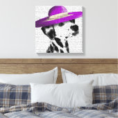 Dalmatiaan met Paars breed omgeven Pet Canvas Afdruk (Insitu (Slaapkamer))