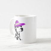 Dalmatiaan met Paars breed omgeven Pet Koffiemok (Voorkant links)