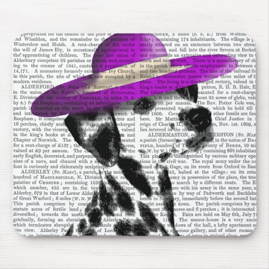 Dalmatiaan met Paars breed omgeven Pet Muismat (Voorkant)