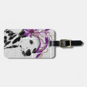 Dalmatiaan met Paarse fascinator Bagagelabel (Voorkant horizontaal)