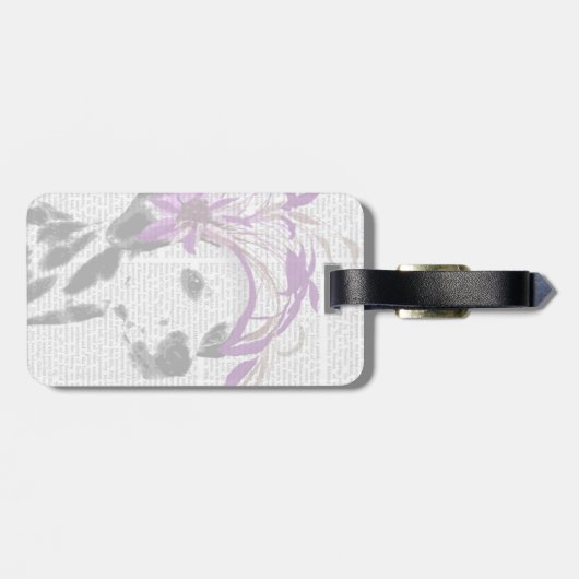 Dalmatiaan met Paarse fascinator Bagagelabel (Achterkant horizontaal)