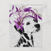 Dalmatiaan met Paarse fascinator Briefkaart (Voorkant)