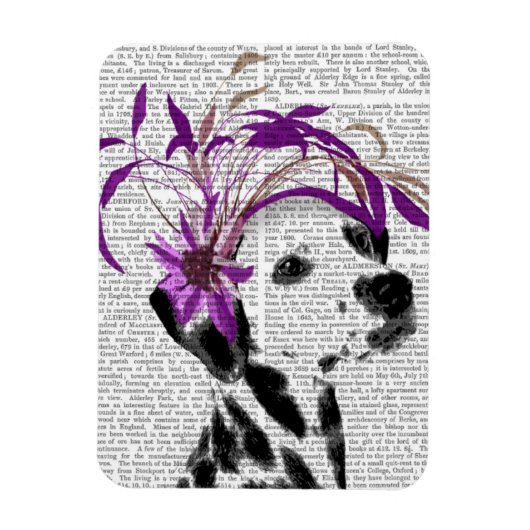 Dalmatiaan met Paarse fascinator Magneet (Verticaal)
