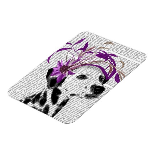 Dalmatiaan met Paarse fascinator Magneet (Linkerzijde)