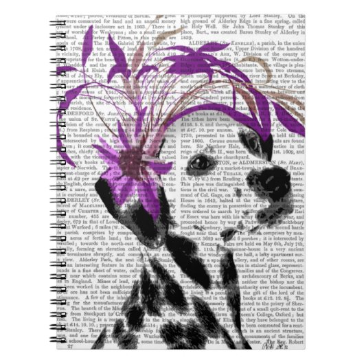 Dalmatiaan met Paarse fascinator Notitieboek (Voorkant)