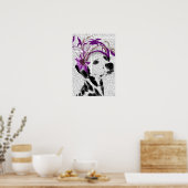 Dalmatiaan met Paarse fascinator Poster (Keuken)