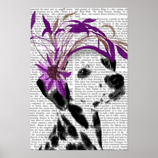 Dalmatiaan met Paarse fascinator Poster (Voorkant)