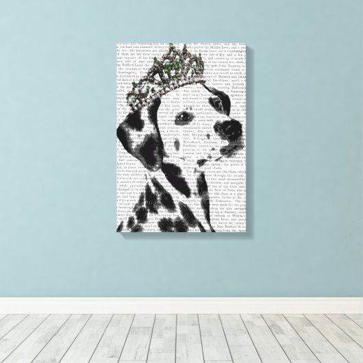 Dalmatiaan met Tiara Canvas Afdruk (Insitu (Houten vloer))