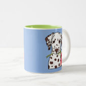 Dalmatiaan met tulpen tweekleurige koffiemok (Voorkant rechts)