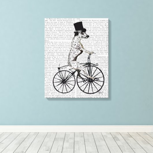 Dalmatiaan op de fiets canvas afdruk (Insitu (Houten vloer))
