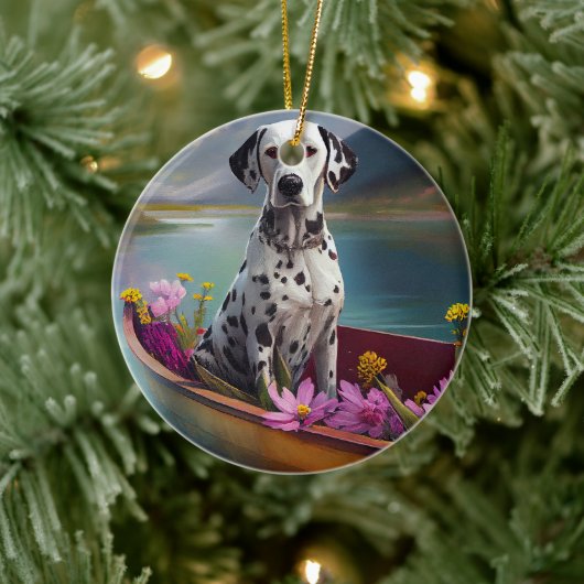 Dalmatiaan op een peddel: een Schilderachtig avont Keramisch Ornament (Boom)