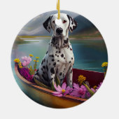 Dalmatiaan op een peddel: een Schilderachtig avont Keramisch Ornament (Achterkant)