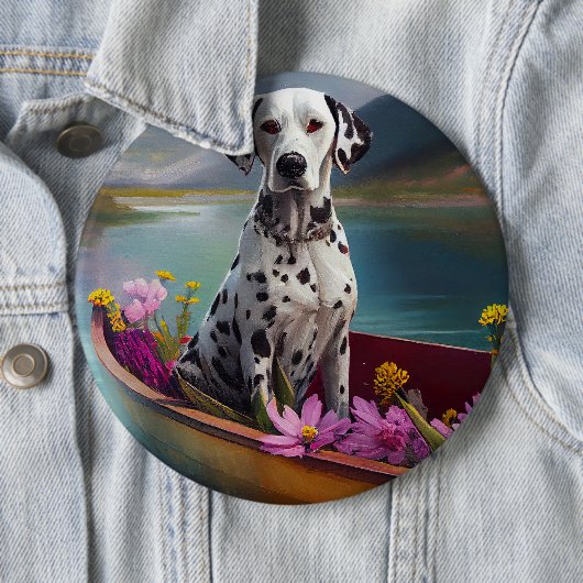 Dalmatiaan op een peddel: een Schilderachtig avont Ronde Button 6,0 Cm (In situ)