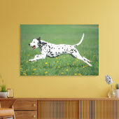 Dalmatiaans aan het rennen canvas afdruk (Insitu (Woonkamer))