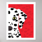 Dalmatiaans | Abstracte hondenkunst | Rood, zwart  Poster (Voorkant)