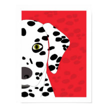 Dalmatiaans | Abstracte hondenkunst | Rood, zwart