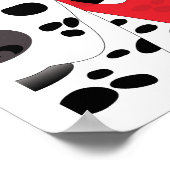 Dalmatiaans | Abstracte hondenkunst | Rood, zwart  Poster (Hoek)