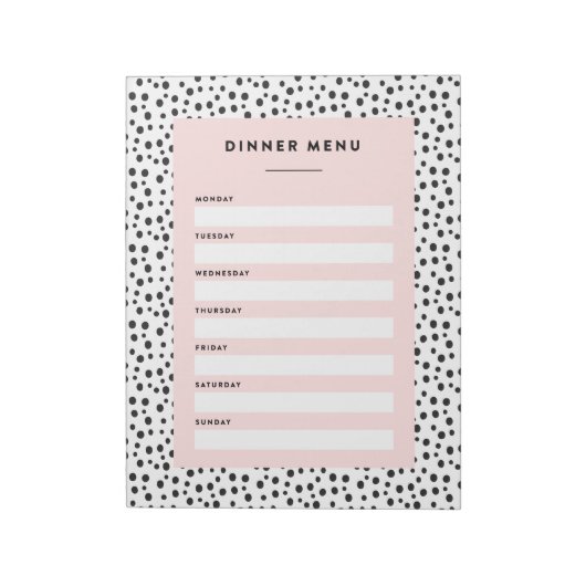 Dalmatiaans afdrukken | Menu Dinner Notitieblok (Linkerzijde)