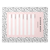 Dalmatiaans afdrukken | Menu Dinner Notitieblok (Voorkant)