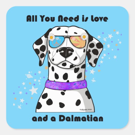Dalmatiaans alles wat je nodig hebt is liefde vierkante sticker (Voorkant)