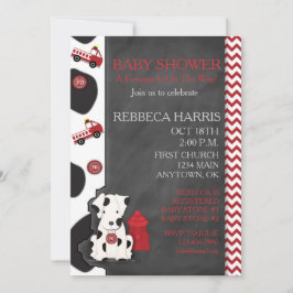 Dalmatiaans Baby shower Chevron Chalkboard Invite Kaart