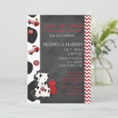 Dalmatiaans Baby shower Chevron Chalkboard Invite Kaart (Staand voorkant)