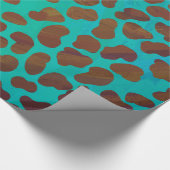 Dalmatiaans bruin en Blauwgroen afdrukken Cadeaupapier (Hoek)