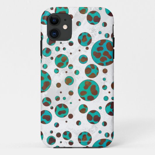 Dalmatiaans bruin en Blauwgroen afdrukken Case-Mate iPhone Case (Achterkant)