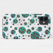 Dalmatiaans bruin en Blauwgroen afdrukken Case-Mate iPhone Case (Achterkant (horizontaal))