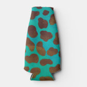 Dalmatiaans bruin en Blauwgroen afdrukken Flesjeskoeler (Voorkant)