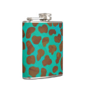 Dalmatiaans bruin en Blauwgroen afdrukken Heupfles (Rechts)