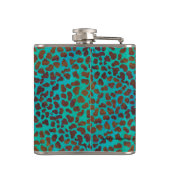 Dalmatiaans bruin en Blauwgroen afdrukken Heupfles (Achterkant)