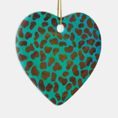 Dalmatiaans bruin en Blauwgroen afdrukken Keramisch Ornament (Rechts)