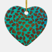 Dalmatiaans bruin en Blauwgroen afdrukken Keramisch Ornament (Voorkant)