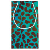 Dalmatiaans bruin en Blauwgroen afdrukken Klein Cadeauzakje (Achterkant)