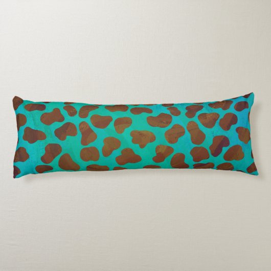 Dalmatiaans bruin en Blauwgroen afdrukken Lichaamskussen (Achterkant)