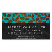 Dalmatiaans bruin en Blauwgroen afdrukken Magnetisch Visitekaartje (Voorkant)