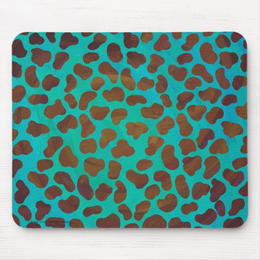 Dalmatiaans bruin en Blauwgroen afdrukken Muismat (Voorkant)