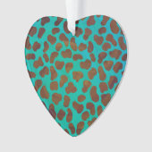 Dalmatiaans bruin en Blauwgroen afdrukken Ornament (voorkant)