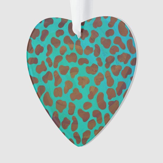 Dalmatiaans bruin en Blauwgroen afdrukken Ornament (voorkant)