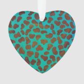 Dalmatiaans bruin en Blauwgroen afdrukken Ornament (voorkant)