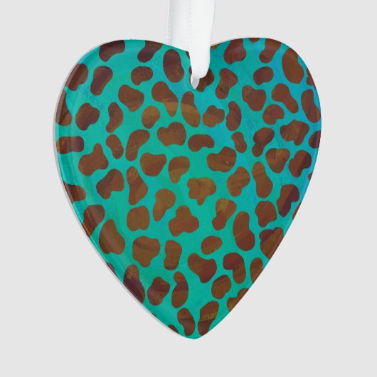 Dalmatiaans bruin en Blauwgroen afdrukken Ornament (voorkant)