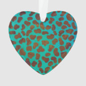 Dalmatiaans bruin en Blauwgroen afdrukken Ornament (achterkant)