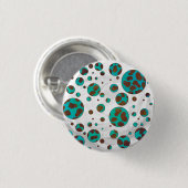 Dalmatiaans bruin en Blauwgroen afdrukken Ronde Button 3,2 Cm (Voorkant /achterkant)