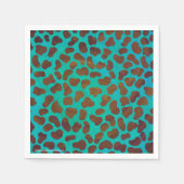 Dalmatiaans bruin en Blauwgroen afdrukken Servet (Voorkant)