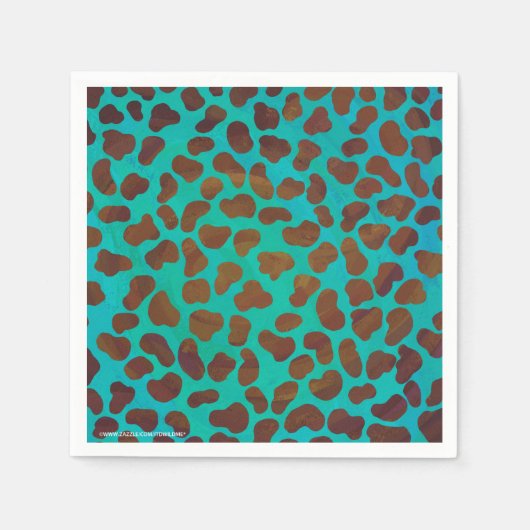 Dalmatiaans bruin en Blauwgroen afdrukken Servet (Voorkant)