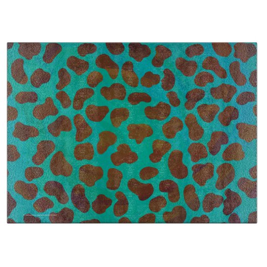 Dalmatiaans bruin en Blauwgroen afdrukken Snijplank (Voorkant)