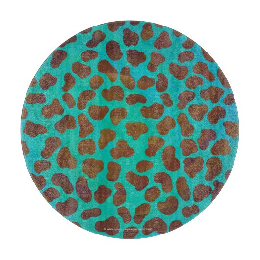 Dalmatiaans bruin en Blauwgroen afdrukken Snijplank (Voorkant)