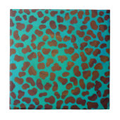 Dalmatiaans bruin en Blauwgroen afdrukken Tegeltje (Voorkant)